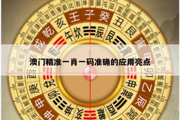 澳门精准一肖一码准确的应用亮点